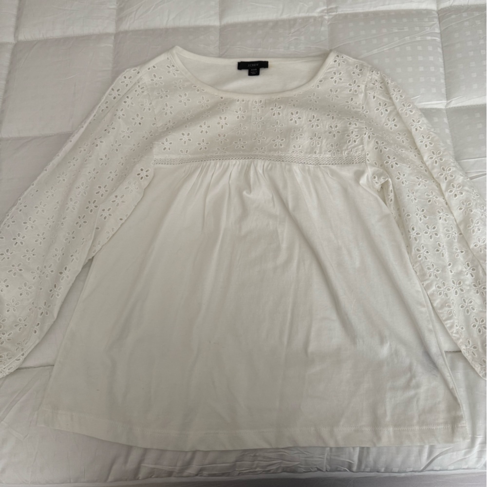 J.Crew white lace blouse